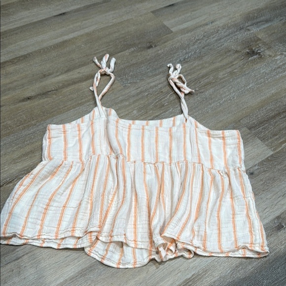 Old Navy Size XXL Orange Pink Smocked Tie Front Tank Top - Picture 5 of 10